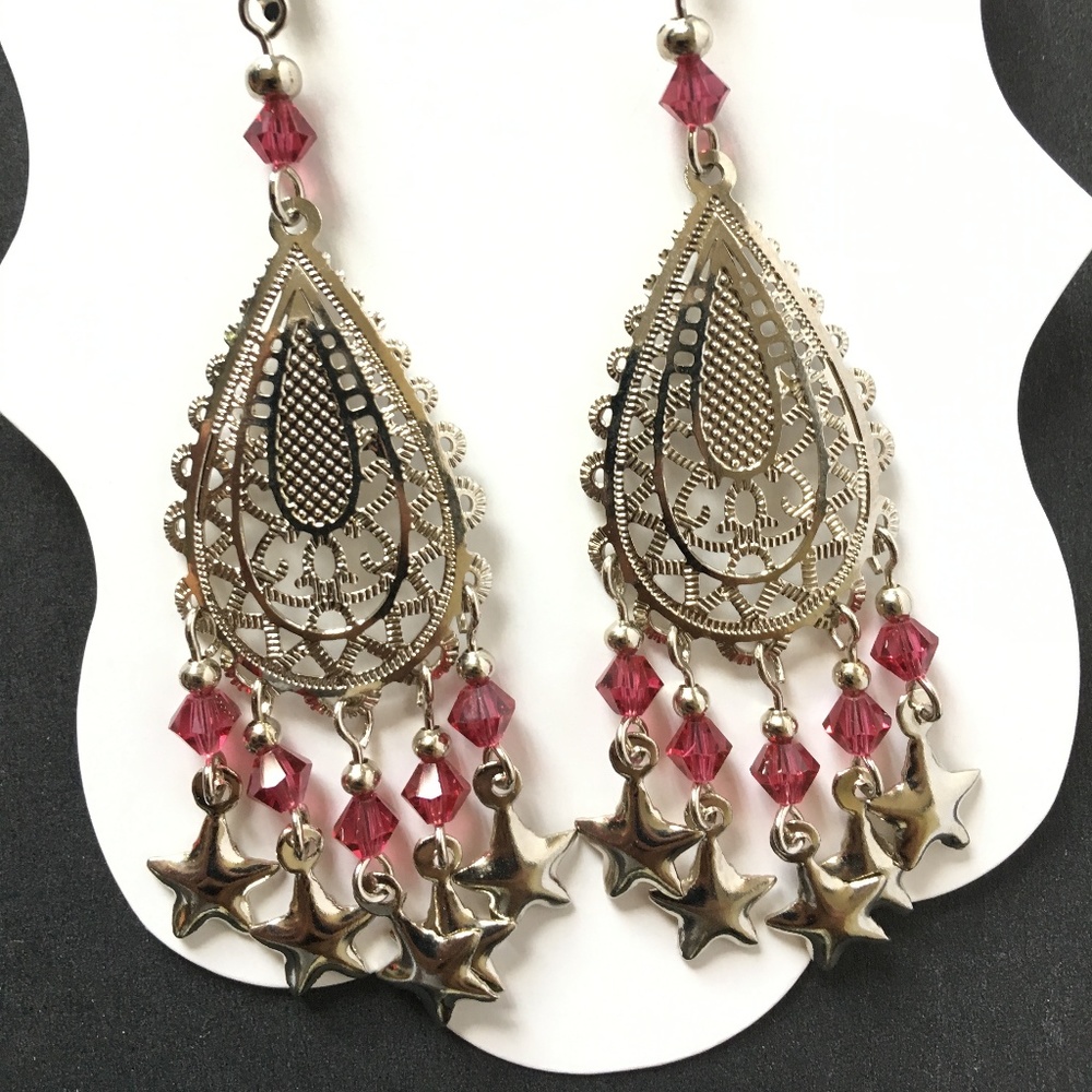 Silver color earrings for women unique jewelry